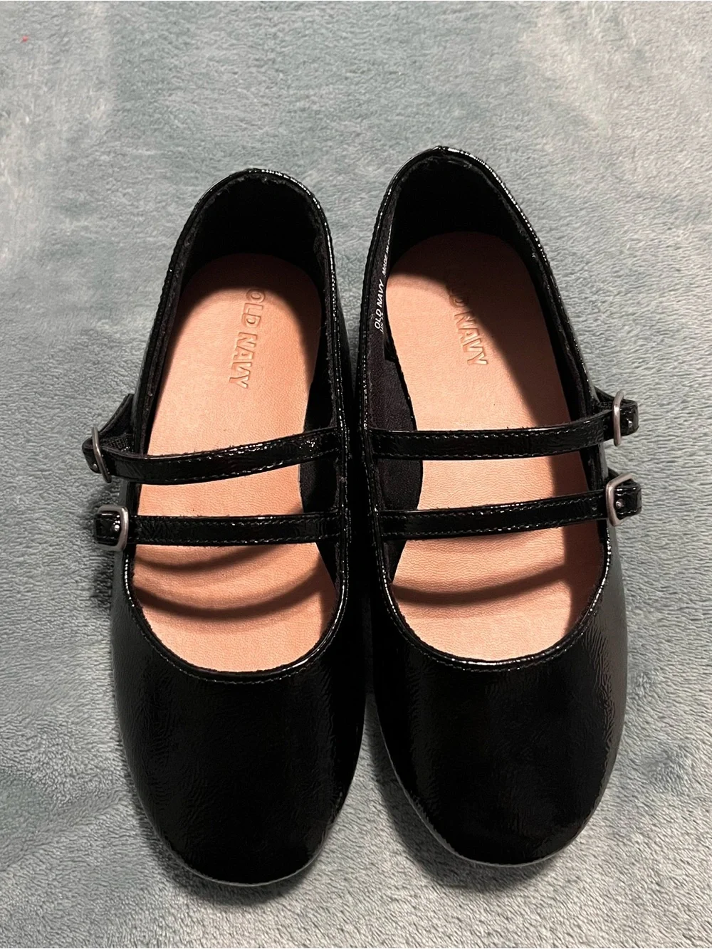 Old Navy Black Patent Double-Strap Mary Jane Flats for Kids